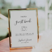 Minimalistisch Script Trouwfoto Guestbook Sign Kaart