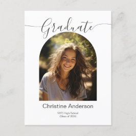 Minimalistisch Script Type Afstuderen Arch Foto Aankondigingskaart