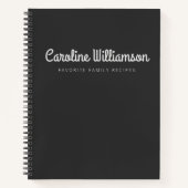 Minimalistisch script Typografie Black Custom Reci Notitieboek (Voorkant)