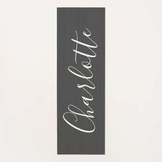 Minimalistisch script Typografie Name Black and Wh Yogamat (Voorkant)