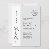 Minimalistisch script U bent uitgenodigd Bedrijfse Kaart (Voorkant)