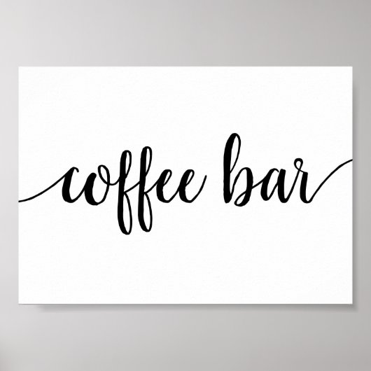 Minimalistisch script | Vlaamse balie voor koffie Poster (Voorkant)