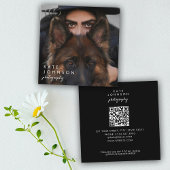 Minimalistisch Script Volledige foto QR Code Socia Vierkante Visitekaartje