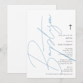 Minimalistisch script voor Blue Boy Baptisme Chris Kaart (Voorkant / Achterkant)