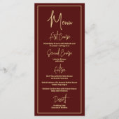 Minimalistisch script voor Bourgogne en Gold Jewel Menu (Voorkant)