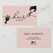 Minimalistisch script voor haar Stylist Blush Pink Visitekaartje (Voorkant / Achterkant)