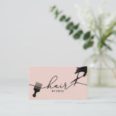 Minimalistisch script voor haar Stylist Blush Pink Visitekaartje (Staand voorkant)