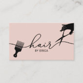 Minimalistisch script voor haar Stylist Blush Pink Visitekaartje (Voorkant)