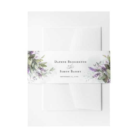 Minimalistisch script voor lavender Greenery Uitnodigingen Wikkel (Voorkant Voorbeeld)