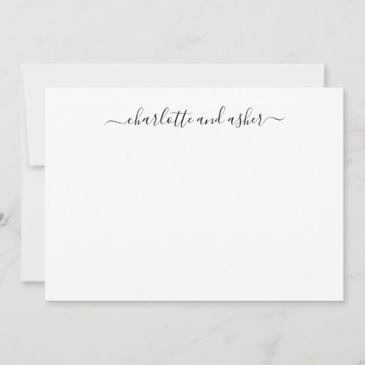 Minimalistisch script voor persoonlijke paren notitiekaartje (Voorkant)