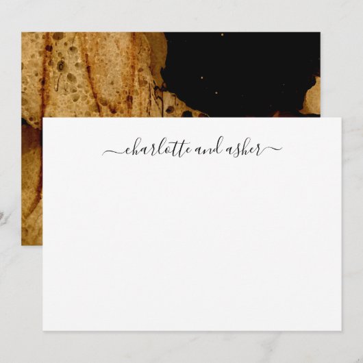 Minimalistisch script voor persoonlijke paren notitiekaartje (Voorkant / Achterkant)