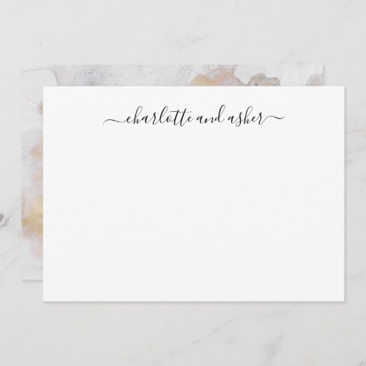 Minimalistisch script voor persoonlijke paren notitiekaartje (Voorkant / Achterkant)