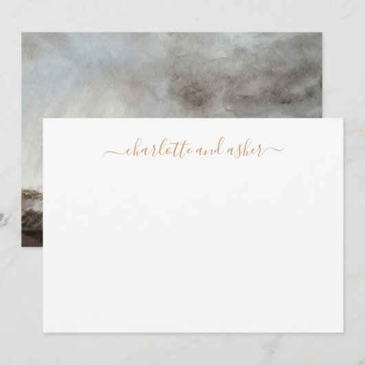 Minimalistisch script voor persoonlijke paren notitiekaartje (Voorkant / Achterkant)