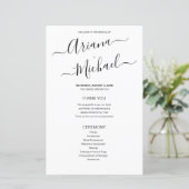 Minimalistisch script voor zwarte en witte bruilof (Staand voorkant)