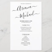 Minimalistisch script voor zwarte en witte bruilof (Voorkant)