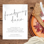 Minimalistisch Script Vriendsgiving Diner Zwart Wi Kaart
