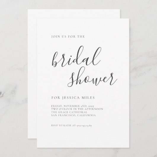 Minimalistisch Script-Vrijgezellenfeest Kaart (Voorkant / Achterkant)