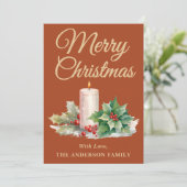 Minimalistisch Script Vrolijk Kerstfeest Boho Terr Feestdagenkaart (Staand voorkant)