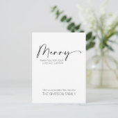 Minimalistisch script Vrolijk kerstfeest Feestdagenkaart (Staand voorkant)