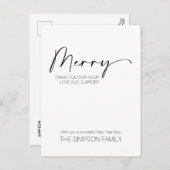 Minimalistisch script Vrolijk kerstfeest Feestdagenkaart (Voorkant / Achterkant)