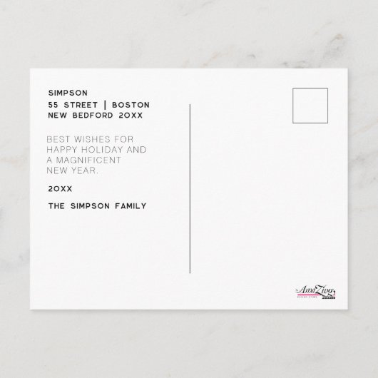 Minimalistisch script Vrolijk kerstfeest Feestdagenkaart (Achterkant)