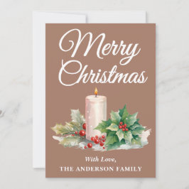 Minimalistisch script Vrolijk kerstfeest Mocha Mou Feestdagenkaart