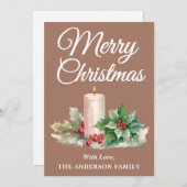 Minimalistisch script Vrolijk kerstfeest Mocha Mou Feestdagenkaart (Voorkant / Achterkant)