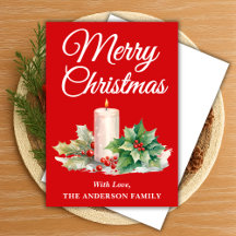 Minimalistisch script vrolijk kerstrood