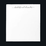 Minimalistisch script waarbij gepersonaliseerde pa notitieblok<br><div class="desc">Minimalistisch Notitieblok voor persoonlijke paren in script</div>