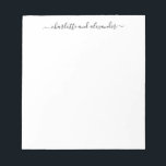 Minimalistisch script waarbij gepersonaliseerde pa notitieblok<br><div class="desc">Minimalistisch Notitieblok voor persoonlijke paren in script</div>