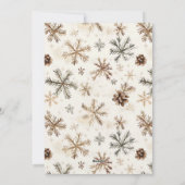 Minimalistisch script, waterverf besneeuwde dennen feestdagenkaart (Achterkant)