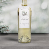 Minimalistisch script, waterverf besneeuwde dennen flessenhanger