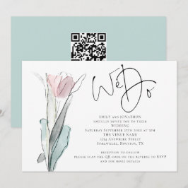 Minimalistisch Script We Do Foto QR Code Trouw Uit Kaart