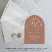 Minimalistisch script We doen bruiloft zacht bruin Acryl Uitnodigingen