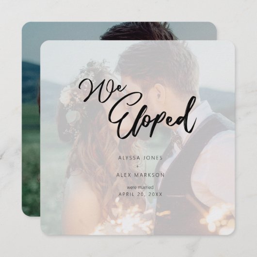 Minimalistisch script We hebben aankondiging van b (Voorkant / Achterkant)