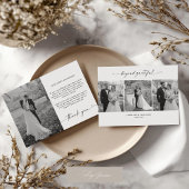Minimalistisch Script Wedding 4 foto's Dank u kaar Bedankkaart