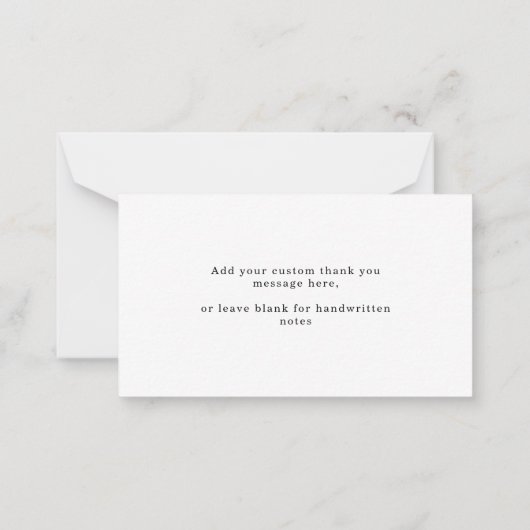 Minimalistisch Script Wedding Budget Bedankt Notitiekaartje (Achterkant)