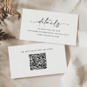 Minimalistisch Script Wedding Details QR-code Informatiekaartje