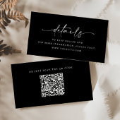 Minimalistisch Script Wedding Details QR-code Informatiekaartje