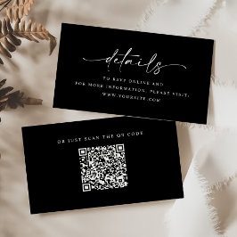 Minimalistisch Script Wedding Details QR-code Informatiekaartje