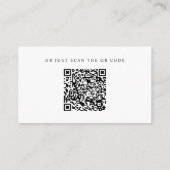 Minimalistisch Script Wedding Details QR-code Informatiekaartje (Achterkant)