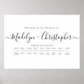 Minimalistisch Script Wedding Order of Events Tijd Poster (Voorkant)