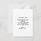 Minimalistisch Script Wedding Photo Budget Bedankt Notitiekaartje (Achterkant)