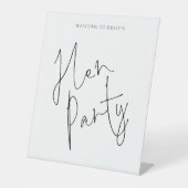 Minimalistisch script Welkom bij Hen Party Reclamebord Met Voetstuk (Voorkant)