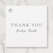 Minimalistisch script White Modern Custom Wedding Bedankjes Labels (Voorkant)