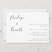 Minimalistisch script White Modern Wedding Boho Kaart (Voorkant)