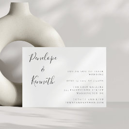 Minimalistisch script White Modern Wedding Boho Kaart