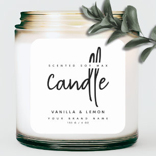 Minimalistisch script white product label sticker