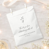 Minimalistisch Script White Wedding Custom Bedankt Bedankzakje (Geknipt)
