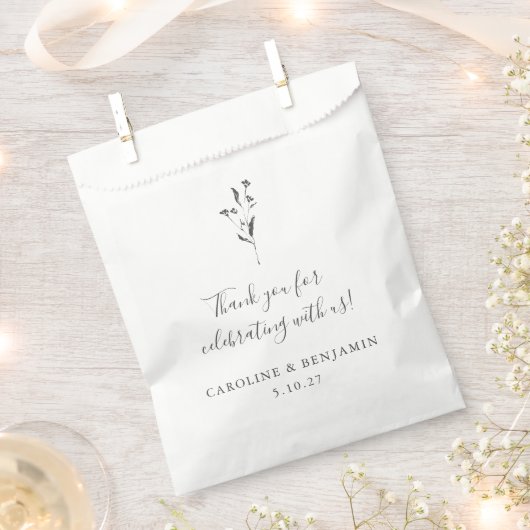 Minimalistisch Script White Wedding Custom Bedankt Bedankzakje (Geknipt)